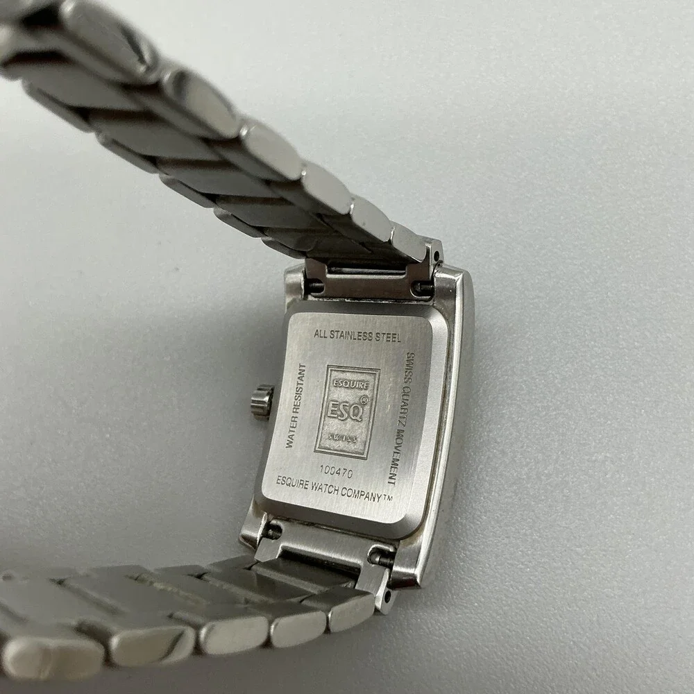 ESQ Esquire Womens Watch 21mm Silver Dial Stainless Steel New Battery 6.5